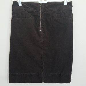 LOFT Brown Corduroy Skirt with Back Zipper